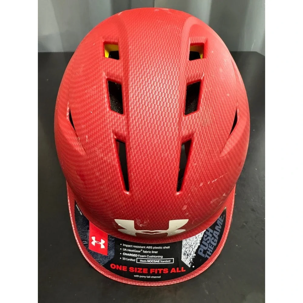 Under Armour Red Converge Show MTE SR Helmet UA BH2 100 Youth Baseball 6.5 - 7.5 - Picture 2 of 10